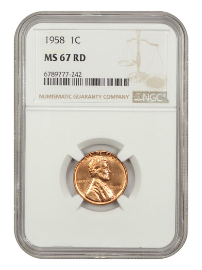 1958 1C NGC MS67RD