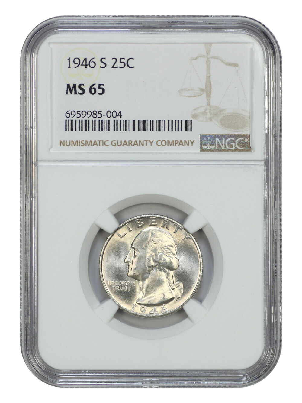 1946-S 25C NGC MS65 - Washington Quarter