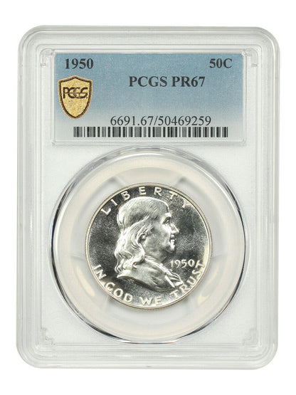 1950 50C PCGS PR67 - Franklin Half Dollar - Popular First Year Proof