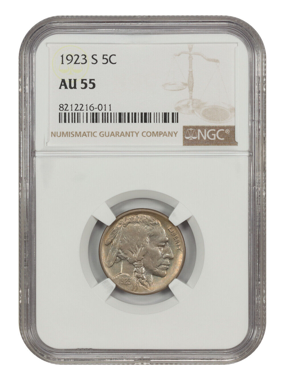 1923-S 5C NGC AU55 - Buffalo Nickel - Better Date S-Mint