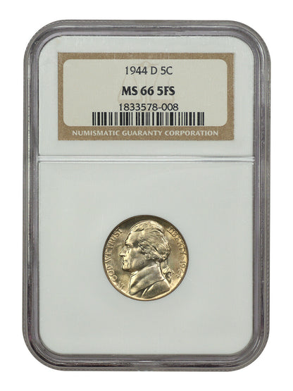 1944-D 5C NGC MS66 5FS - Jefferson Nickel