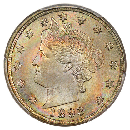 1893 5c PCGS/CAC MS66+ ex: D.L. Hansen