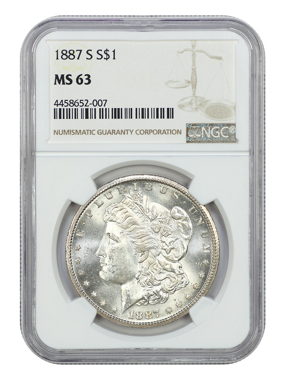 1887-S $1 NGC MS63 - Morgan Dollar