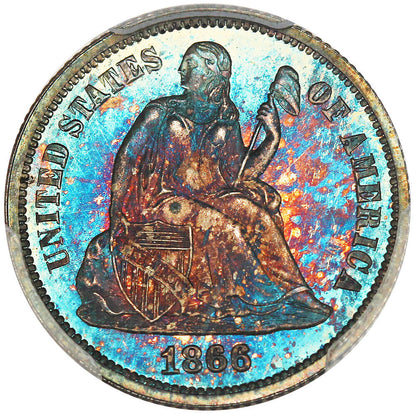 1866 10C PCGS PR67 ex: D.L. Hansen - Liberty Seated Dime