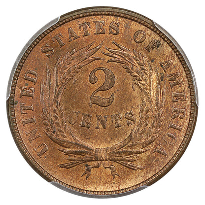 1871 2c PCGS MS66RB ex: D.L. Hansen