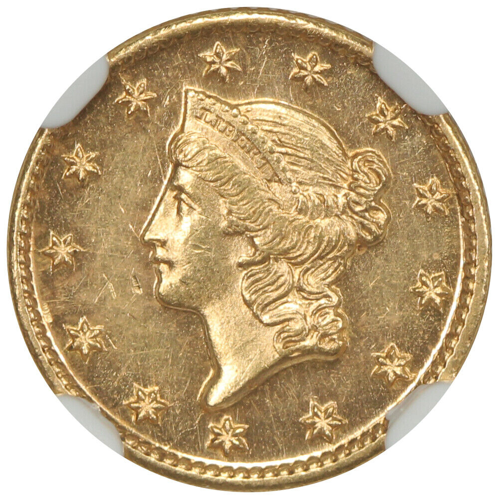 1849-O G$1 NGC MS62 - Gold Dollar - Gold Rush Year