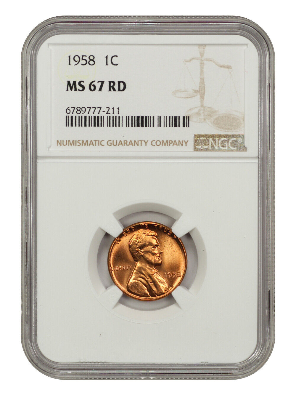 1958 1C NGC MS67RD