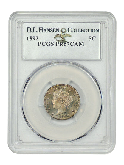 1892 5C PCGS PR67CAM