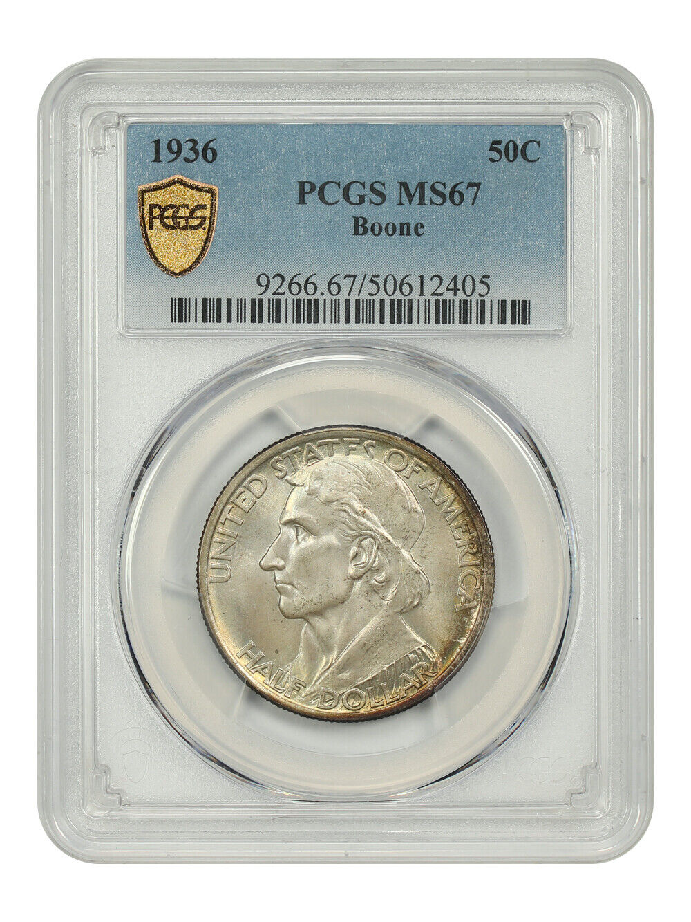 1936 50C Boone PCGS MS67 - Classic Silver Commemorative - Low Mintage Issue