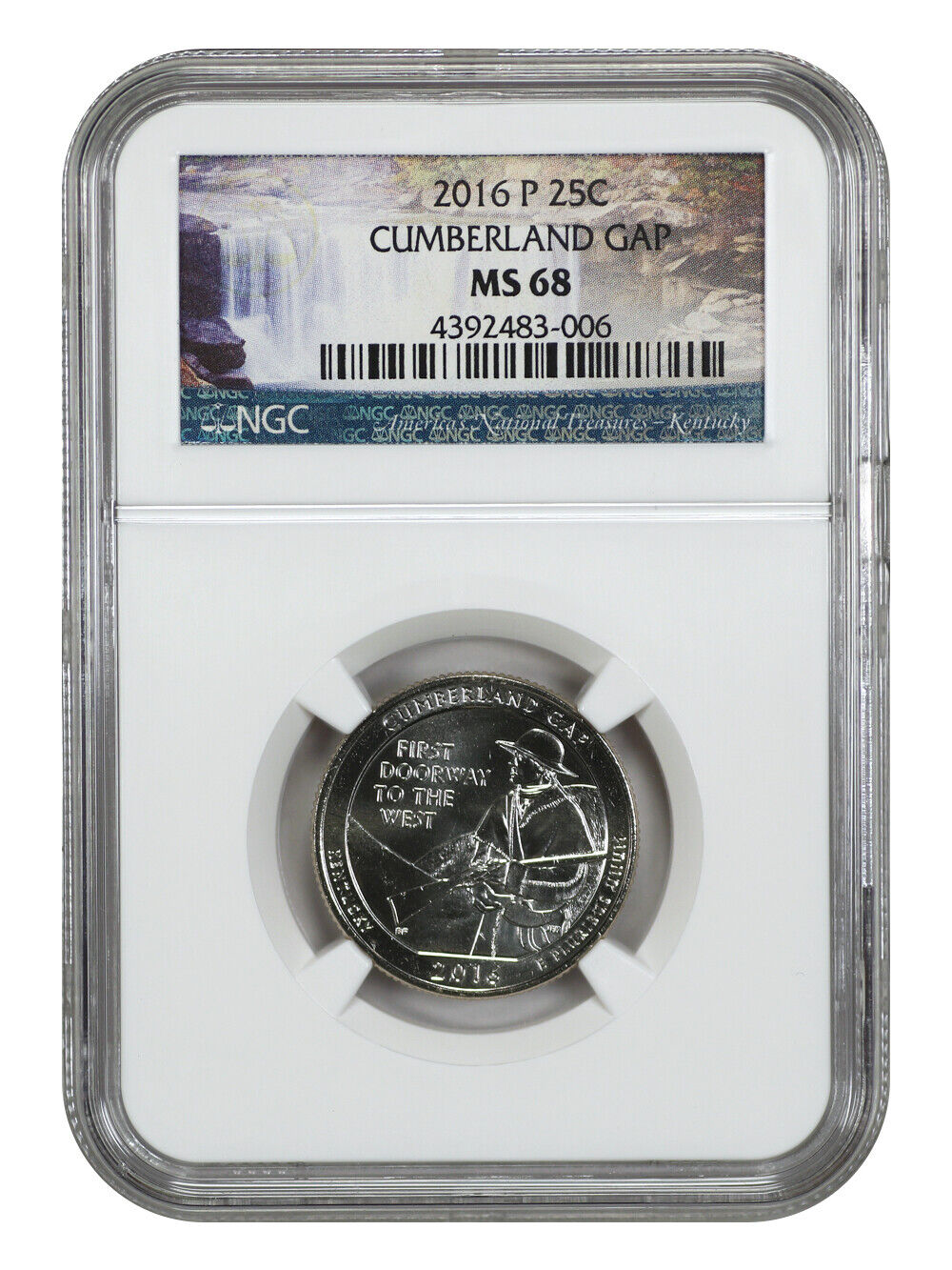 2016-P 25C Cumberland Gap NP NGC MS68 - Type 1 - Clad