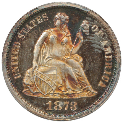 1873 10C PCGS PR67CAM (No Arrows, Closed 3) ex: D.L. Hansen