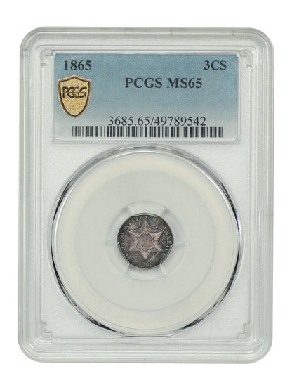 1865 3CS PCGS MS65 - Three Cent Silver