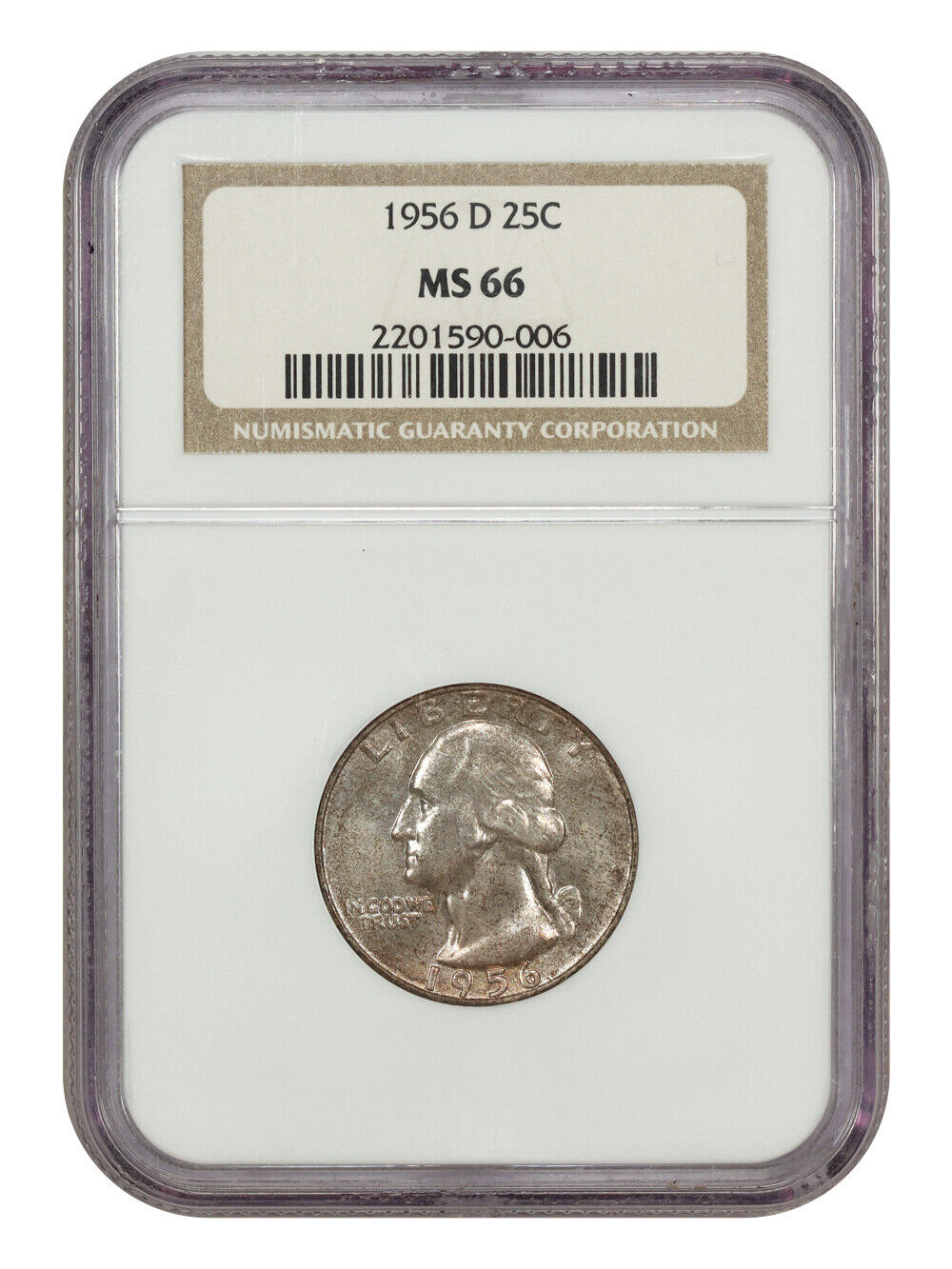 1956-D 25C NGC MS66 - Washington Quarter