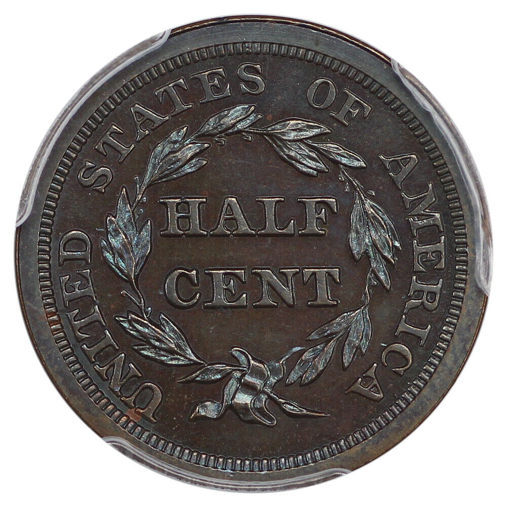 1857 1/2C PCGS PR65+BN ex: D.L. Hansen