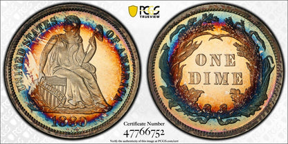 1880 10C Liberty Seated Dime PCGS PR67+