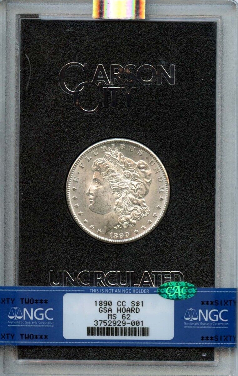 1890-CC Morgan Dollar GSA HOARD S$1 NGC MS62 (CAC)