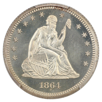 1864 25C PCGS PR65CAM