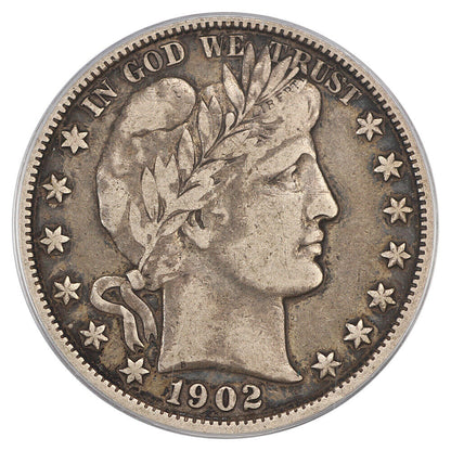 1902 50C PCGS VF25 - Barber Half Dollar