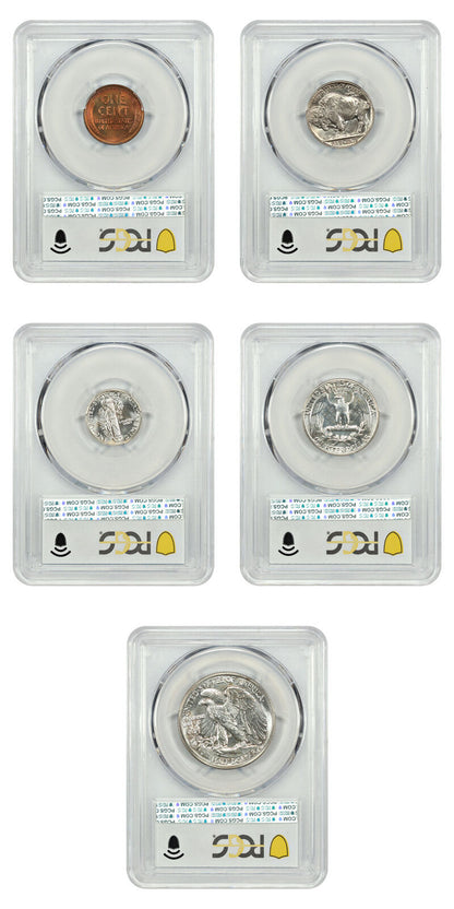 1936 1C-50C Proof Set PCGS/CAC PR65-67 (5 Coins) - Proof Sets