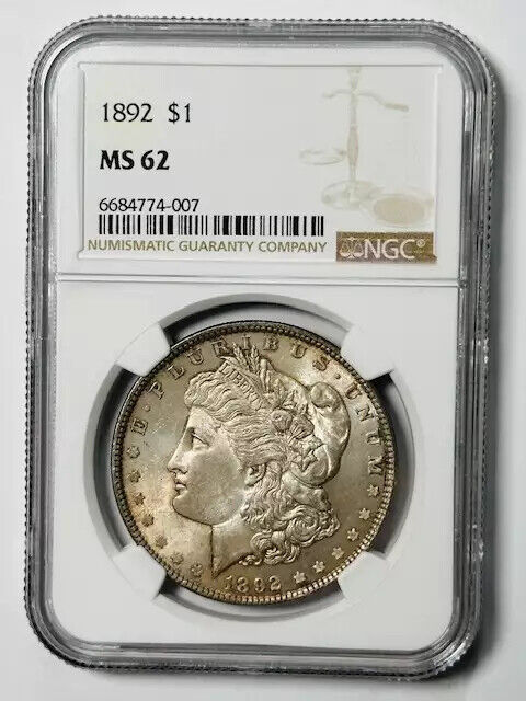 1892 Morgan Silver Dollar NGC MS-62