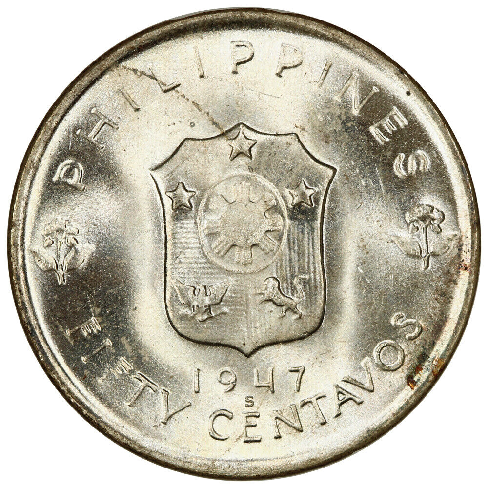 Philippines: 1947-S 50 Centavos NGC MS65 (Douglas MacArthur Commem)