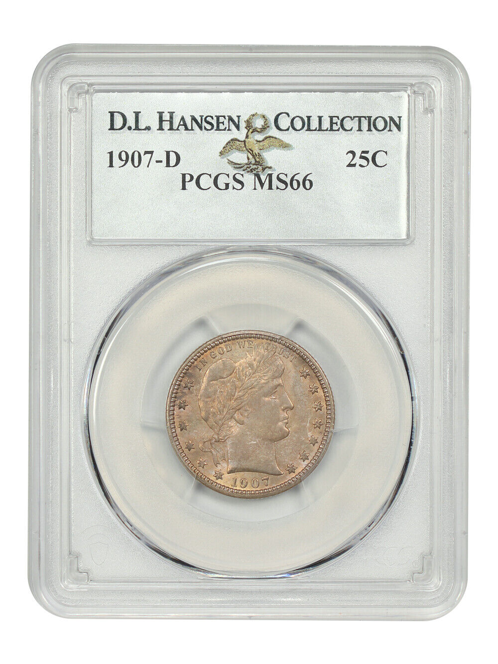 1907-D 25C PCGS MS66 ex: Pogue