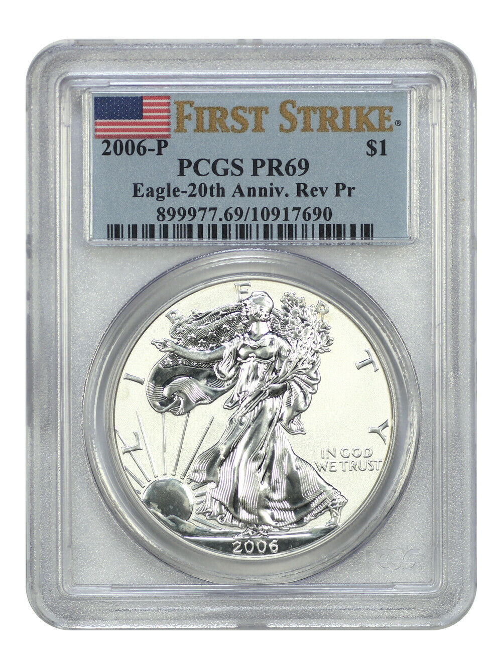 2006-P $1 Silver Eagle PCGS Reverse PR69 (First Strike) - Silver Eagles