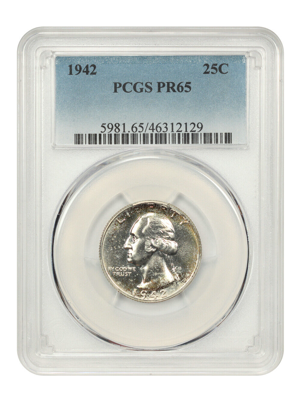 1942 25C PCGS PR65