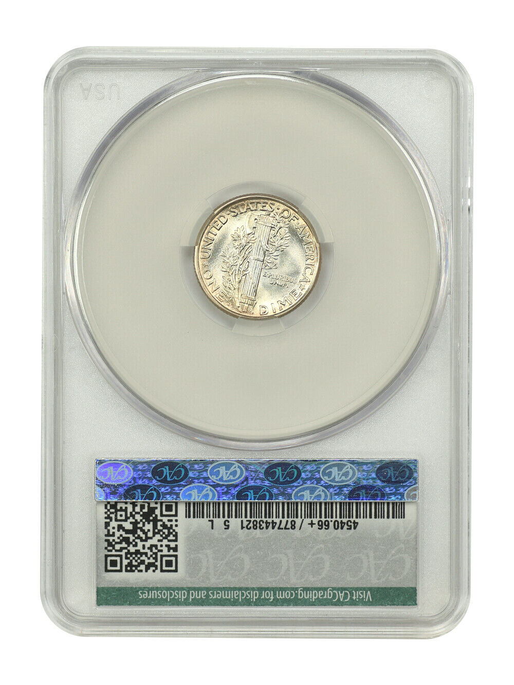 1920-D 10C CACG MS66+FB ex: D.L. Hansen - Mercury Dime