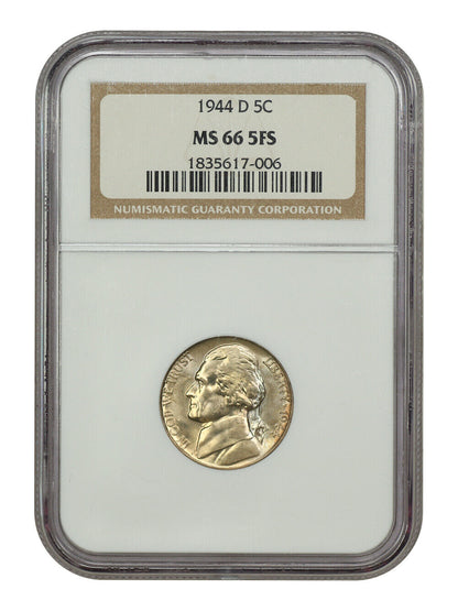 1944-D 5C NGC MS66 5FS - Jefferson Nickel