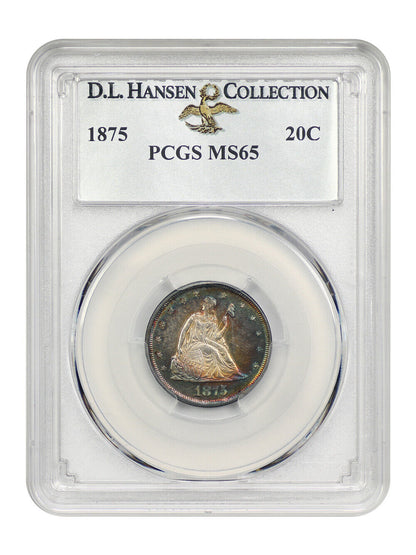 1875 20C PCGS MS65 ex: D.L. Hansen