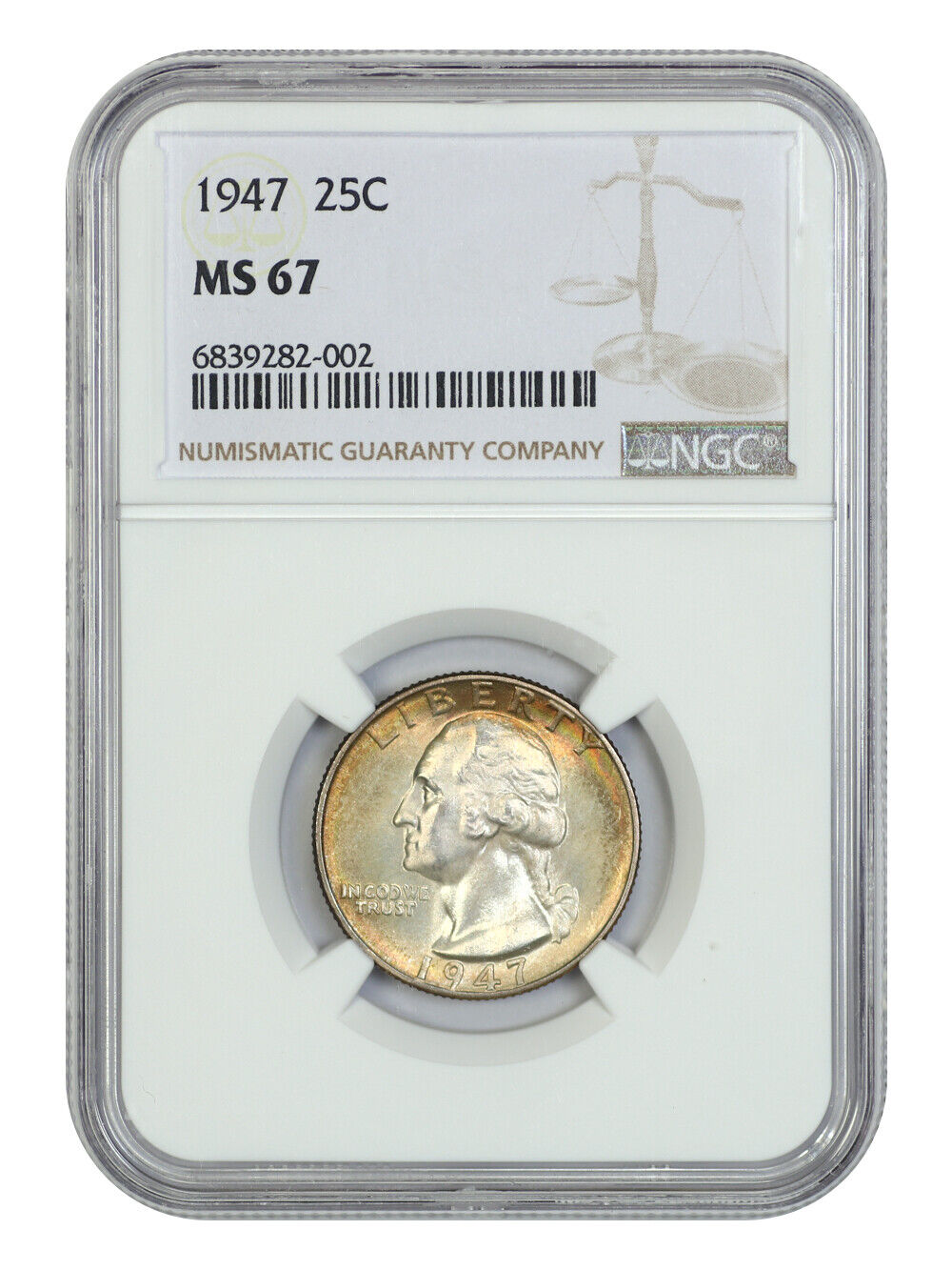 1947 25C NGC MS67 - Washington Quarter