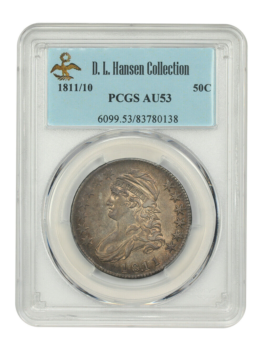 1811/10 50C PCGS AU53 (Punctuated Date) ex: D.L. Hansen