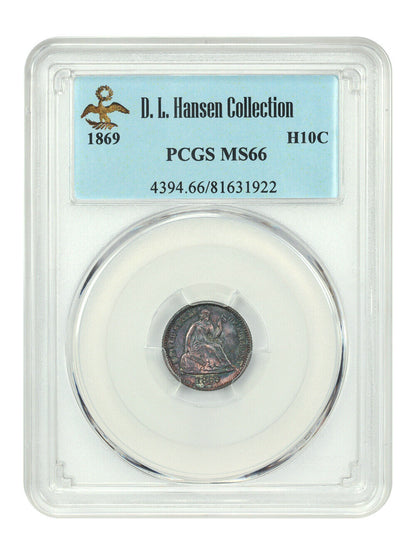 1869 H10C PCGS MS66 ex: D.L. Hansen