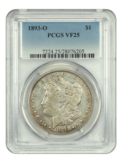 1893-O $1 PCGS VF25 - Morgan Dollar - Scarce Date