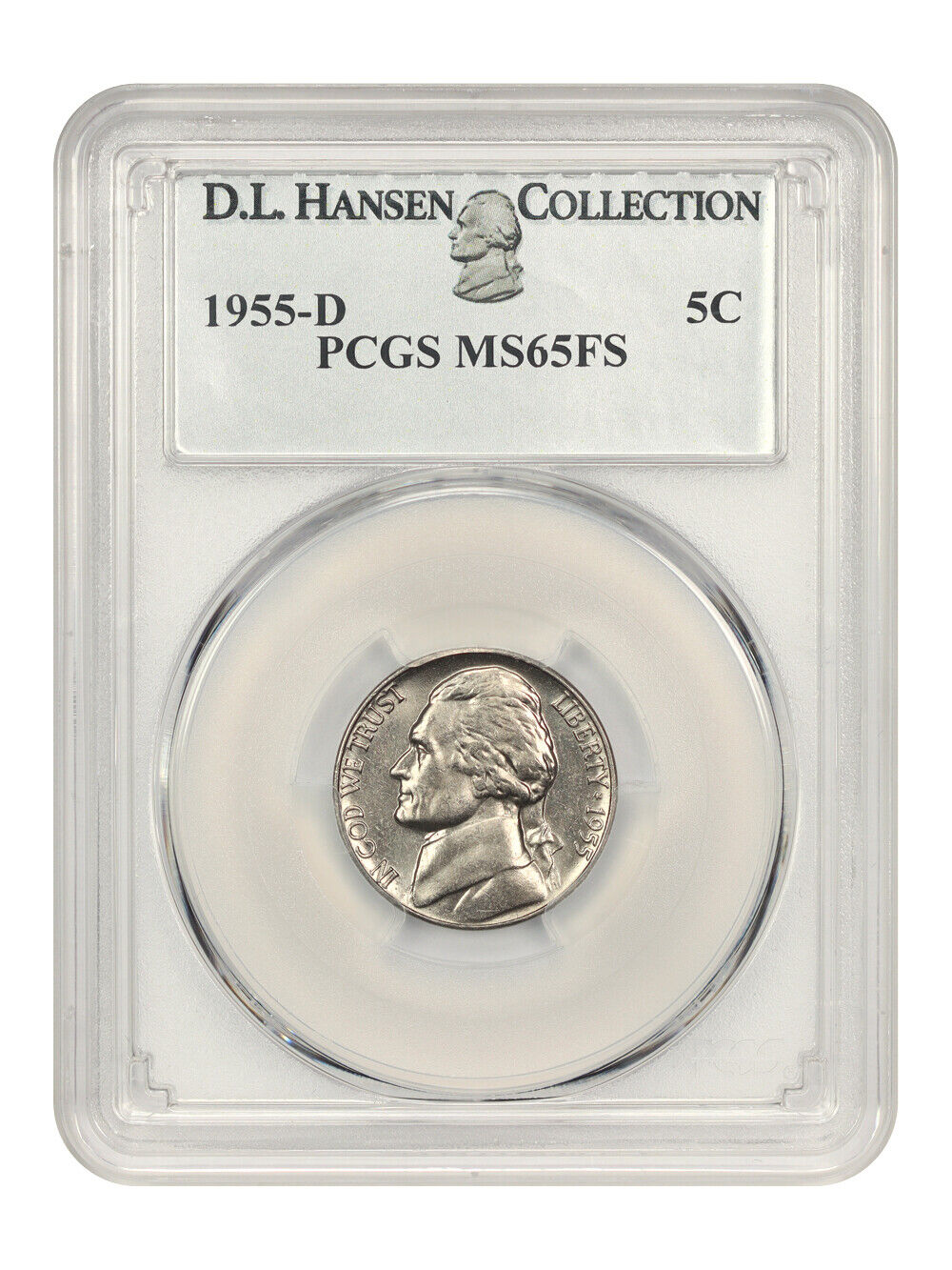 1955-D 5c PCGS MS65 FS ex: D.L. Hansen