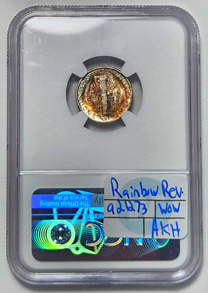 1944 P Mercury Dime NGC MS-67+ Nice Original rainbow Toning