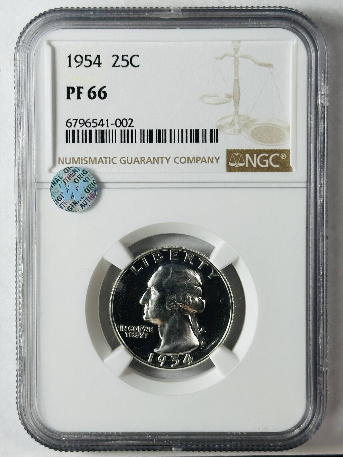 1954 P Washington Quarter NGC PF-66 Sight White