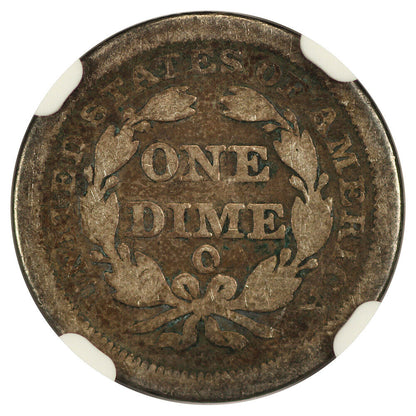 1852-O 10C NGC VG10