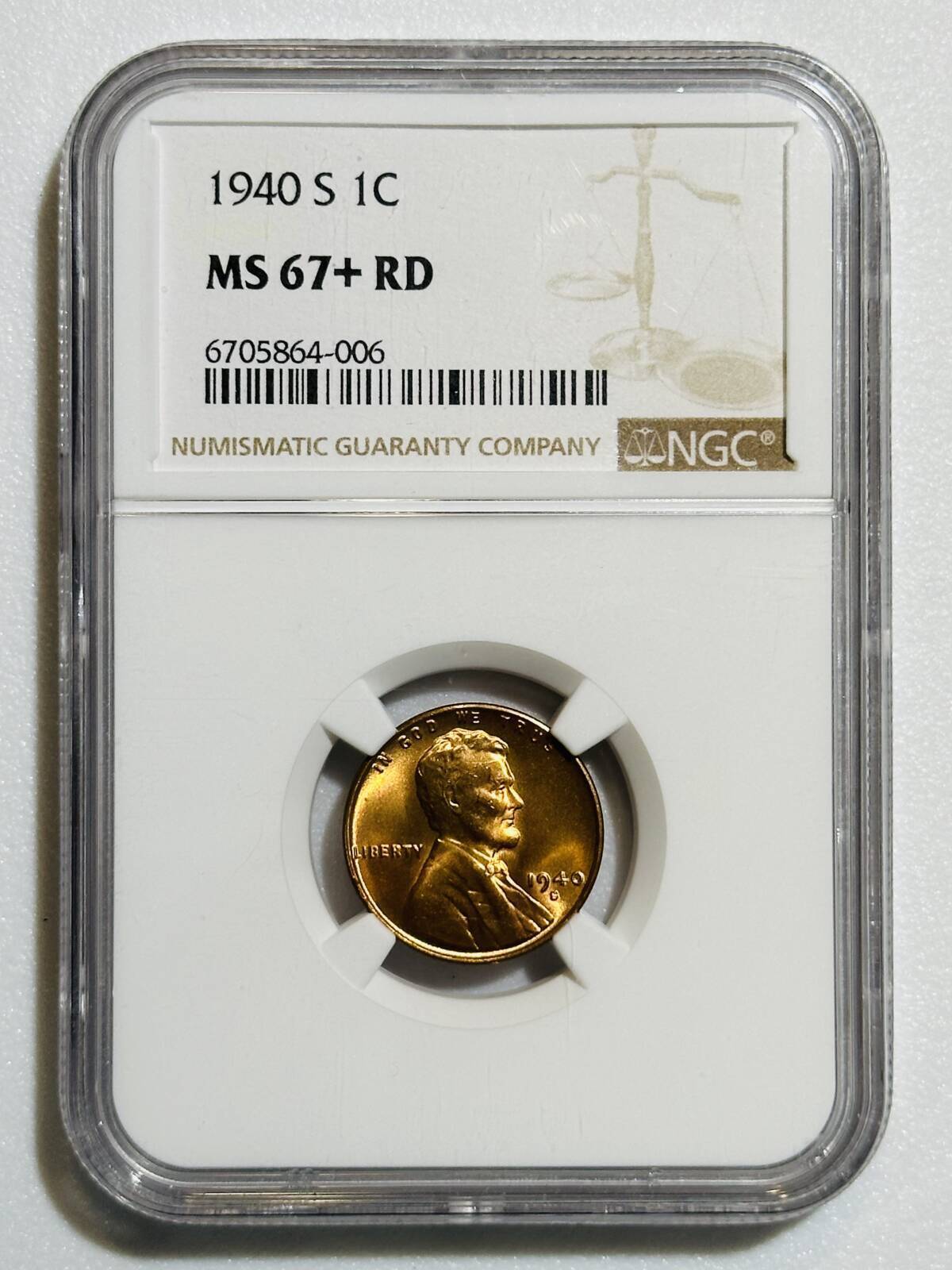 1940 S Small Cents Lincoln, NGC MS-67+ RD WOW!