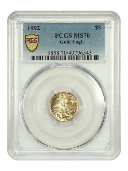 1992 $5 Gold Eagle PCGS MS70 - $5 Gold Eagles