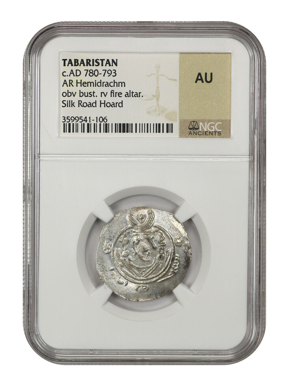 Byzantine Empire: (c.AD 780-793) AR Hemidrachm NGC AU (Tabaristan)