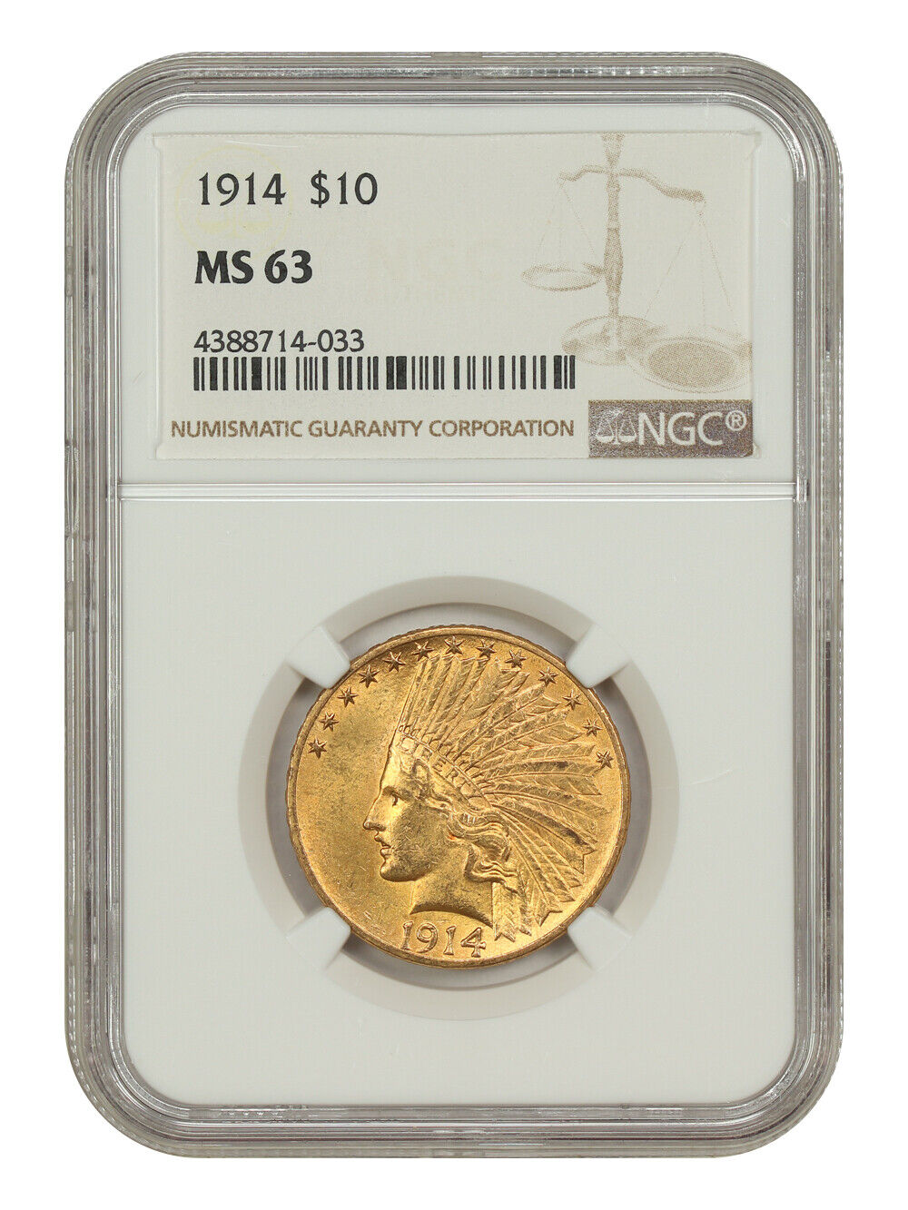 1914 $10 NGC MS63 - Indian $10