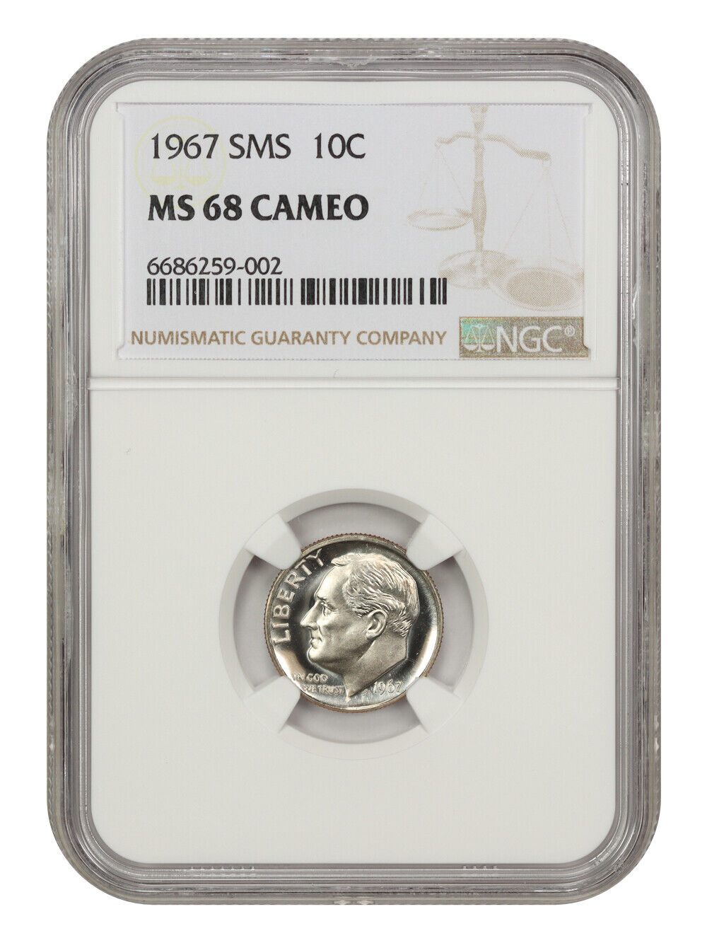 1967 10C SMS NGC SP68CAM