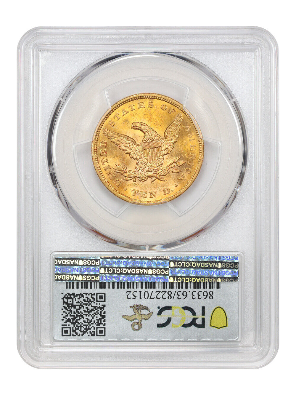 1861 $10 PCGS MS63 ex: D.L. Hansen