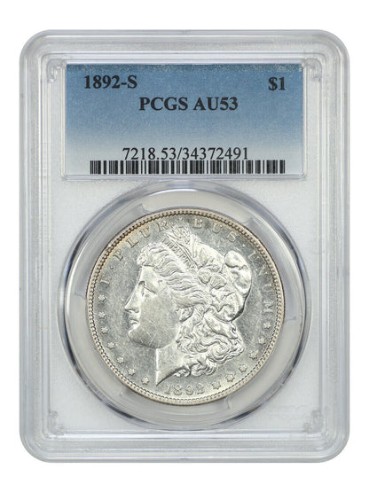 1892-S $1 PCGS AU53 - Morgan Dollar - Key Date Morgan Dollar