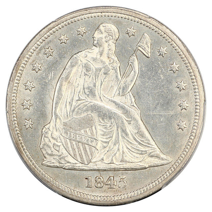 1845 $1 PCGS MS62 ex: D.L. Hansen