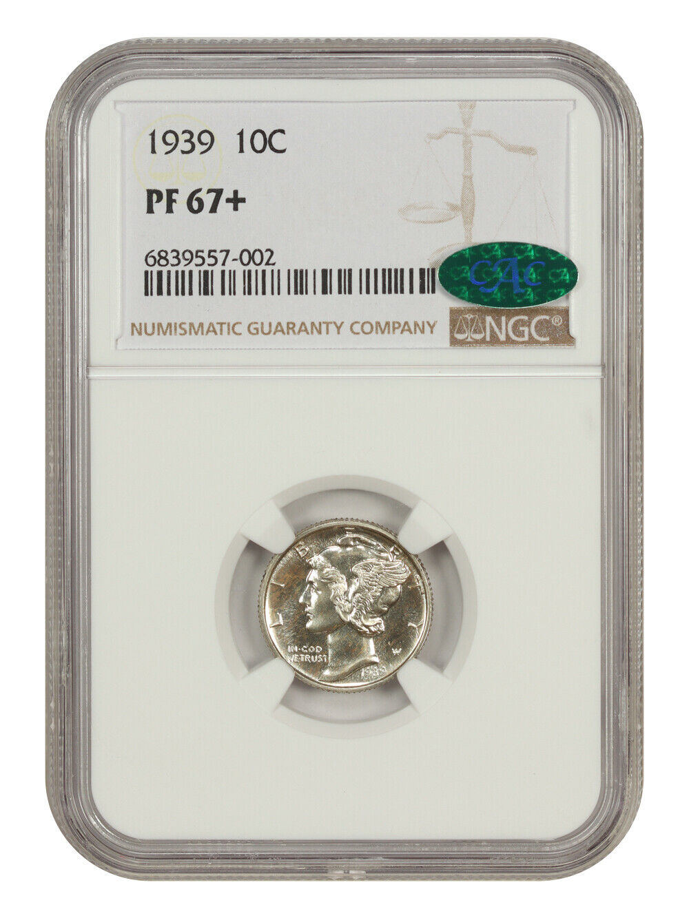 1939 10C NGC/CAC PR67+ - Mercury Dime