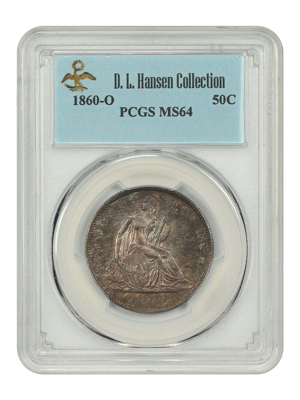 1860-O 50C PCGS MS64 ex: D.L. Hansen - Liberty Seated Half Dollar