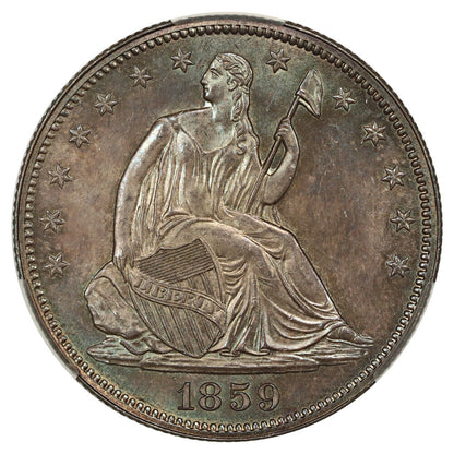 1859 50C CACG MS66 ex: D.L. Hansen - Liberty Seated Half Dollar